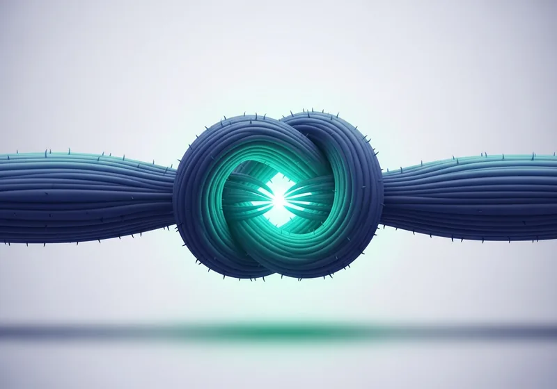 Illustration of a knotted rope loosening, likening a lower-back trigger point releasing