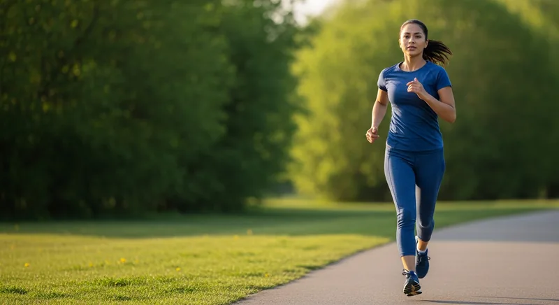 An active patient running after regenerative care for knee pain